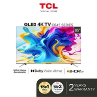 TCL 85" QLED 4K Google TV with 120Hz Game Accelerator, Dolby Vision Atmos, HDR 10+  85C645