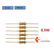 10pcs/pk Resistor 1/2W 0.5W 91ohm, 910k ohm 5% Fixed Resistor