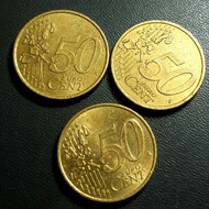 Uang Koin 50 Cent Euro Tahun Campur