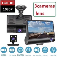 3-Way Record Car Camera Dashcam Front + Back + Interior Recorder Video Cam Night Vision