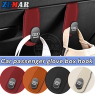 Audi Car Co-pilot Hook Leather Front Passenger Seat Hook Front Passenger Glove Box Storage Box Car H