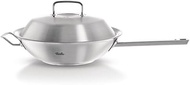 Fissler Wok with Handle, 11.8 Inch, Silver, 4.3 Quarts, Satin Finish, Includes Lid