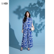 SIXDO Women's Blue Silk Loose Pants (Blue Silk Loose Pants)