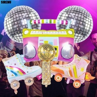SIRENU 4/6pcs Roller Skate Balloon Set, 4D Radio 4D Disco Air Ball, Inflatable Hip Hop Disco Ball Fo