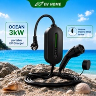 EV Home Ocean - Portable EV Charger, 3.5kW,Type 2, 3-pin socket.