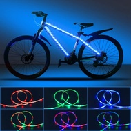 Bike Lights LED Bicycle Frame Light for Night Riding,Waterproof Strip Light Battery Powered with RGB