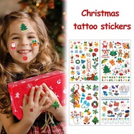 Cartoon Style Christmas Body Stickers, Festive Fun Santa Elk Tattoos For Kids Face Arms, B8k5