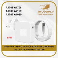87W USB Type-C Laptop Adapter Charger 20.2V 4.3A Power Adapter For Pro A1706 A1708 A1989 A2159 A1707