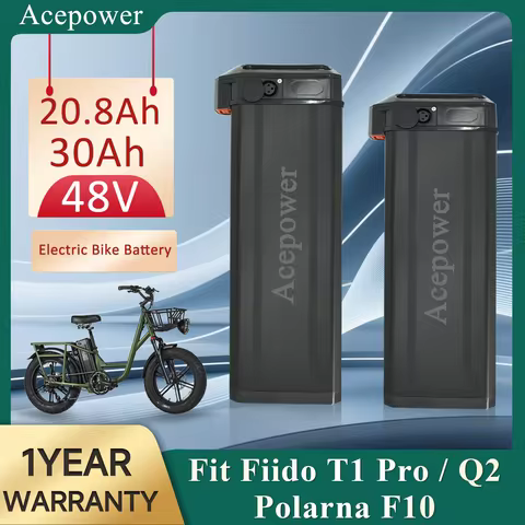 Ebike Battery For Fiido T1 Heybike Explore Vivi Z8 Wallke H6 Engwe O14 48V 20.8Ah 30Ah Folding Elect