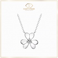 BMC Three-Leaf Clover5 Layer White Gold Moissanite Necklace (NW90O)
