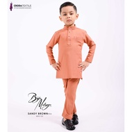 BAJU MELAYU BUDAK KIDS SLIM FIT MODEN CEKAK MUSANG BAJU RAYA 2025 DARK MAROON RED NUDE PEACH SANDY B