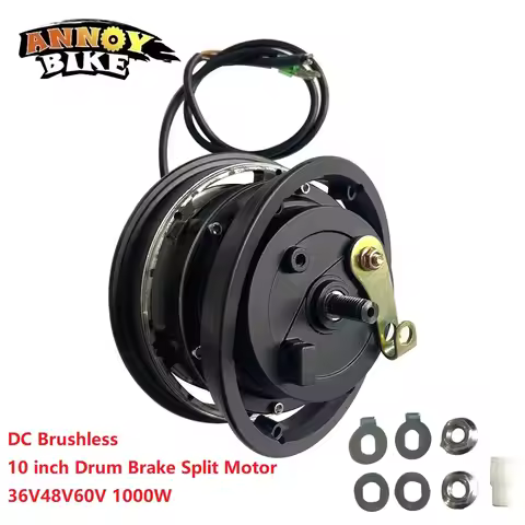 DC Brushless 10 inch Split Motor Drum Brake 36V48V60V 1000W Scooter Hub Motor Electric Bike