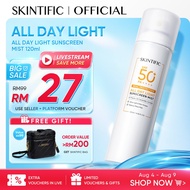 SKINTIFIC All Day Light Sunscreen Mist SPF50+ PA++++ Double Antioxidant Sunscreen Spray Physical UV 