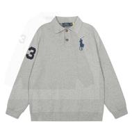 Ralph Lauren 秋冬大馬刺繡Logo 針織POLO翻領毛衣外套