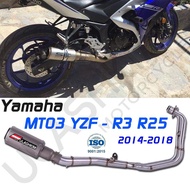 EXHAUST For Yamaha R25 R3 MT03 2014-2018 R25 R3 MT-03 MT03 Motorcycle Full Exhaust System Mid Link P