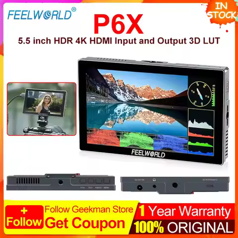 FEELWORLD P6X 5.5" 3D LUT Touch Screen Camera Monitor 1000nit 4K-HDMI DSLR Camera Field Monitor·