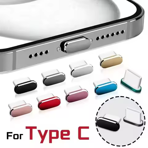 16Plus Metal Dust Plug For iPhone 16 Pro Max iPhone16 15PM Type C Charge Port Plugs Stopper Mobile P