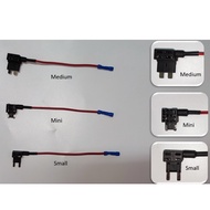 Mini , Micro, Medium Fuse Blade Style Fuse Adapter Cable(1PC) (Fuse Not Included) Fuse holder