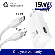 15W Fast charger 1.2m/1.5m Micro USB cable android charger For Samsung S6 S7 Note4 Note5 J2 J4 Plus 