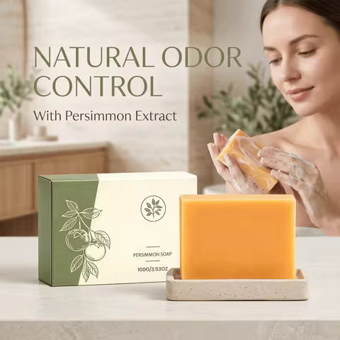 Persimmon Handmade Soap Gentle Cleansing Moisturizing Hydrating Natural Fresh Scent Rich Lather Frui