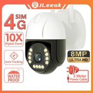 VBNH JLeeok 4K 8MP 4G SIM card PTZ camera 10X zoom artificial intelligence automatic tracking outdoor 5MP WIFI security CCTV monitoring IP camera IP Security Cameras