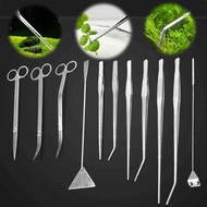 🔥Ready Stock🔥Stainless Steel Aquarium Tweezers Spatula Scissors Aquascaping Tool 5pcs Set For Fish T