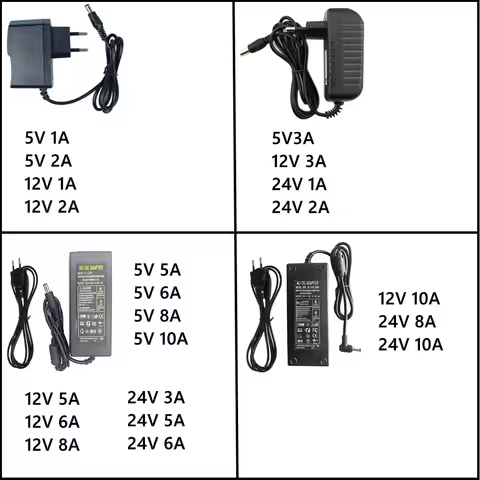AC 220V To 5V 12V 24V Power Supply Adapter 1A 2A 3A 5A 6A 8A 10A Charger Universal Switching Power S