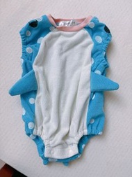 日貨 造型服 萬聖節 包屁衣 鯨鯊 鯊魚 鯨魚 嬰兒 寶寶 baby 毛巾布 收涎 70cm 尾巴 背心包屁衣 思夢樂
