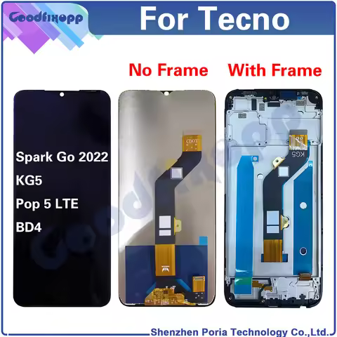 For Tecno Pop 5 LTE BD4 / Spark Go 2022 KG5 LCD Display Touch Screen Digitizer Assembly Repair Parts