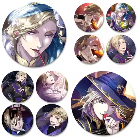 Game Anime Characters Vil Schoenheit Round Badge Creative Brooch Clothing Backpack Accessories Lapel