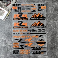 Cho KTM Nhãn dán xe máy r2r sẵn sàng để đua Vật liệu UV bình xăng xe máy thân cây Mũ bảo hiểm trang
