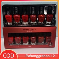 (COD) Implora Nail Polish Kuteks Red Pacar Kuku Warna Merah