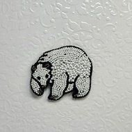 白色釘珠北極熊磁石貼Beaded Embroidery Polar Bear Magnet