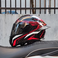 Motorcycle helmet, double lens helmet, big tail, motorcycle racing helmet, running helmet, men and w