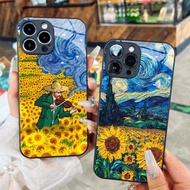 Vincent van Gogh sunflower garden glass case for iPhone 17 16 15 14 13 12 11 8 7 6 6s 6p 7p 8p 6g 7g
