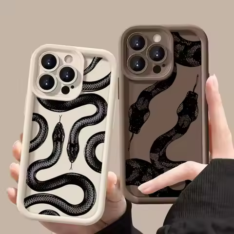 Black Snake Print Phone Case for Vivo V40 V30 V30e V29e V29 V27 V27e V25 V20 V21 X100 X90 X80 X70 S1