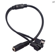 [AT] DC 5521 to 4Pin PWM 4 Pin 2 Wayputer PC Router Fan Power Adapter Cable 12V TH