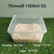 1Thinwal Dm 1500Ml Sq / Thinwall Kotak Plastik 1500 Ml @1Pack PROMO