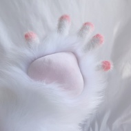 NJISD Fursuit Kigurumi ชุดคอสเพลย์ตุ๊กตาน่ารักถุงเท้าอุ้งเท้าขนยาวอุ้งเท้าสุนัขแมวถุงมือผู้หญิงอุ้งเ