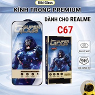 Realme C67 premium transparent tempered glass full screen sharkcase screen protector