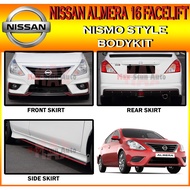 NISSAN ALMERA 2016 FACELIFT NISMO STYLE FULLSET BODYKIT (NS) SKIRT LIP FOR ALMERA FRONT SKIRT SIDE S