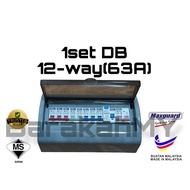 DB FULL SET 12 WAY GREY COLOUR (63A) MAXGUARD SIRIM