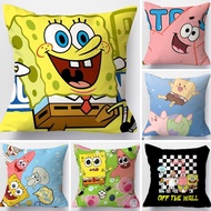 【Double-sided Printed 】SpongeBob Patrick Star pillow case cartoon Sarung bantal Polyester Cartoon Throw Pillow Cases Car Cushion Cover Sofa Home Decoration Square pillow