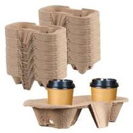 10/50PCS CARRIER (CARRY 8 To 22oz) Carrier Tray Pulp Fiber Drink Carrier, Cup Holder Tray, To Go Dri