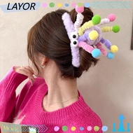 LAYORSG Hair Claw, Plush Cartoon Hair Claw Clip, Furry Headwear Cute Shark Clip Hair Clip Women Claw