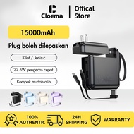Cloema Powerbank Built-In Two Data Cables Fast Charging Durable Battery Life Large Capacity (15000mA