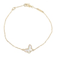 【二手】梵克雅寶 Sweet Alhambra Papillon 珍珠母貝手鍊 VCARF69000，腕圍 15.5/17 厘米，18K（黃金）