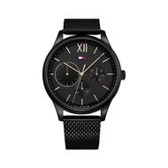 Tommy Hilfiger Damon Men's Watch Ionic Plated Black Steel Strap - Black Dial 1791420