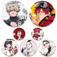 Gokurakugai Tinplate Pins Round Cartoon Snap-in Brooches for Backpack Accessories Anime Collection B