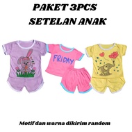 PACKAGE 3 PCS Girls' Suits 0-2 Years Casual Suits Cute Suits SNI MOSEUW